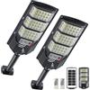 YACAISI ampade da terra solare esterna, luce solare esterna 8500K, illuminazione allagata a LED impermeabile tramonto all'alba con sensore di movimento e telecomando, luci di sicurezza per pa
