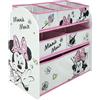 ARDITEX - Organizzatore in legno con 6 contenitori in tessuto di Topolina di Disney - 62x30x60 cm - Colore bianco e nero - Perfetto per tenere in ordine i giocattoli nella cameretta
