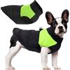 Mayoii Cappotto per cani con foro per pettorina, impermeabile per l'inverno, caldo e impermeabile, con foro per pettorina, per la maggior parte dei cani (XL, nero e verde)