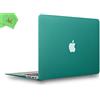 UESWILL Cover rigida liscia opaca compatibile con MacBook Air 13 2010-2017 (modello: A1466/A1369) + panno in microfibra - verde pavone