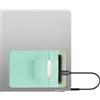 kwmobile Custodia Hard Disk Esterno Compatibile con SanDisk Portable SSD, Samsung T7, Crucial X8, HDD Cover - Case SSD 2 Tasche - Porta Accessori Elettronici - Tessuto Elastico - verde caledon