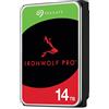 Seagate IronWolf Pro, 14TB, Hard Disk SATA da 6GBit/s, HDD, CMR 3,5 7.200 RPM, Cache da 256 MB per NAS con Sistema RAID, 3 anni Rescue Services (ST14000NE0008)