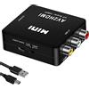 AXFEE Convertitore da RCA a HDMI, mini Adattatore HDMI RCA Alimentato da USB-C, Supporta 720P/ 1080P, Supporta PAL/NTSC con USB Cavo per PS2 Wii Xbox Gamecube N64 SNES VHS DVD