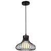 PETITES ECREVISSES E27 Lampada a sospensione industriale vintage metallo gabbia paralume 23 cm retrò lampadario in ferro plafoniera luce nera