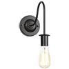 DIANBO Lighting Vintage Collo di cigno Sconce industriale Luce E27 Edison ferro retrò Lampada da Parete Apparecchio nero per balcone camera da letto soppalco lluminazione (lampadina E27 inclusa)