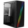 Aerocool Streak PC Gaming Case, Mid-Tower, ATX, RGB, 18 Lighting modes, Full Window, Ideal for First Time and Experienced gamers , Black