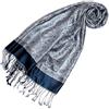 Lorenzo Cana Sciarpa pashmina da donna in tessuto jacquard 100% seta, 70 x 190 cm, sciarpa in seta Paisley, Blu