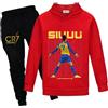 Temolie Tute da ginnastica per bambini con cappuccio e pantaloni da jogging 2 pezzi ragazzi ragazze casual stampa calcio abbigliamento felpa set 4-13 anni tuta abiti, Marina Militare, 9-10 Years