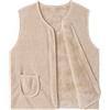 Happy Cherry Gilet Bambini Unisex in Pile Caldo Scollo a V Giacca con Cerniera Senza Maniche Capispalla Giubbotto Autunno Inverno per Bimba Bimbo 8-9 Anni Beige