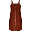 Dinglong Abito Salopette da Donna in Velluto a Coste, Mini Gonna abbottonata con Spalline, Autunno Inverno Vestito Elegante Bambina (Brown, S)