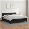 Teenpull Letto a molle 180 x 200 cm, nero con materasso, imbottitura in ecopelle, testiera regolabile in altezza, telaio ergonomico con topper per camera da letto di lusso, facile da pulire