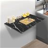 Sindipanda Scrivania da parete, tavolo pieghevole, 90 x 50 cm, tavolo da pranzo, tavolo da ufficio, tavolo pieghevole a parete, in MDF e clip in metallo, max. 30 kg (nero)