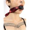 BONDAGERIE® Gàgbàll colore nero con nastro realizzato in raso