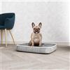 Italian Bed Linen Cuscinone 4 stagioni per cani e gatti, cuscino sfoderabile con zip e lavabile - Letto imbottito, cuccia in pile per l'inverno e tessuto waterproof per l'estate - 66x49 cm GRIGIO CHIARO