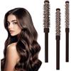 Zimoer 3 Pezzi Piccola Spazzola Rotonda, Spazzola per Capelli, Spazzola Rotonda Piccola per Asciugatura con Phon, Professionale per Capelli Styling Spazzola Lisciante per Donna Uomo, frange, capelli sottili