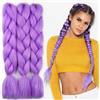 Luxiremi Extension jumbo per trecce per trecce all'uncinetto, 3 fasci di capelli sintetici in Kanekalon lavanda da 61 cm