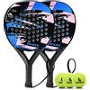 ianoni Racchetta da padel con superficie in fibra di carbonio con nucleo in schiuma EVA Memory Flex (8100-blu)