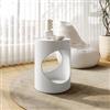 DEGHI Tavolino rotondo 36 cm in metallo bianco opaco - Disdag