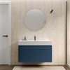 DEGHI Mobile bagno sospeso 100 cm con ante blu oceano cannettato con lavabo e specchio - Nerk