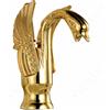 AAureolo Rubinetto Da Bagno Moderno a Forma Di Cigno Dorato,Leva Singola Per Regolare La Portata Dell'Acqua/Calda e Fredda, Foro Singolo, Mobiletto Da Bagno Lavabo Vasca Da Bagno Lavello Della Cucina