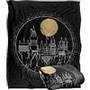LOGOVISION Harry Potter Hogwarts Full Moon Line Art Coperta super morbida al tatto setoso - 152 x 127 cm