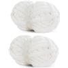 Hombys Filato di ciniglia grossa bianca per uncinetto e lavoro a maglia, super voluminoso, morbido peluche, 2 confezioni Jumbo (27 m, 226,8 g ciascuna)
