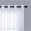 KOUFALL White Sheer Curtains 84 Inches Long 2 Panels,Embroidered Semi Sheer Curtains for Bedroom Living Room Dining Room with Grommet Design,84 inch Length Set