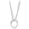 Tuscany Silver Collana da Donna con Anelli Intrecciati su Catena Doppia Curb Regolabile 41cm/16-46cm/18