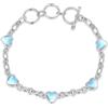 YAFEINI Bracciale a forma di cuore, in argento Sterling 925, con pietra di luna, regalo per donne