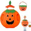 Huifengjie Costume da Zucca di Halloween per Bambini, Costume da Zucca con Cappello e Sacchetti di Caramelle, Vestiti di Halloween Bambino, Per Halloween Cosplay Party Carnevale Festa in Maschera