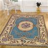 Pierre Tappeti Coppia Tappeti AUBUSSON AZZURRO in ciniglia multiuso lavabili antiscivolo cm.55x90 (Set 2 pezzi)