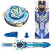 INFINITY NADO Trottola in metallo, con lancia spade a LED di lusso, trottola in metallo trasformabile, per bambini e bambine da 5 6 7 8 9 10 anni, Gale Wings, blu