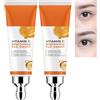 JASUBAI Vitamina C Eye Serum for Dark Circles & Puffiness - Crema Brightening sotto gli occhi con acido ialuronico, essenza idratante antirughe, per donne e uomini (2 pezzi)