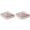 VIVAGARDEA 2x Cappuccio per Palo in Acciaio Inox a Piramide 91x91 mm - Antiruggine - Per Pali in Legno 90x90 mm - Copripalo con Fori per Viti - Protezione da Agenti Atmosferici