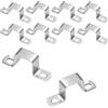 MUNTE 10 Pezzi Fascette Stringitubo Quadrata Argento, Staffe a U in Acciaio Inossidabile, Morsetto Quadrato 25 mm x 25 mm, per Il Fissaggio di Tubi Dell'acqua e Del Gas