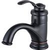 BOAOTX Rubinetto da bagno nero retrò rubinetto lavabo antico rubinetto lavello nostalgia, miscelatore da bagno monocomando in ottone per bagno bronzo spazzolato