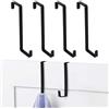 ZYEKIU Gancio Per Porta 4 Pcs Gancio Appendi Abiti per Porte Tipo Z Appendiabiti Porta Bathroom Door Hooks Salvaspazio Appendino da Portas in Metallo Solido Può Sopportare 15 KG (Nero)