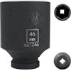 Flewdart bussola lunga esagonale 1/2 46mm, chiave a bussola 46 mm 1/2, Lunghezza 78 mm, acciaio al cromo molibdeno, CR-MO (46mm)