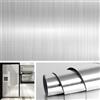 Livelynine Carta Adesiva Acciaio 60 CM x 500CM Grande Pellicola Adesiva per Top Cucina Frigoriferi Lavastoviglie Frigo Paraschizzi Pannelli Retro Carta da Parati In Acciaio Inox Adesivo Cucina
