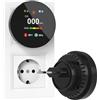 CHZHVAN Rilevatore Gas e Monossido di Carbonio 4-in-1 Plug-in, Allarme di CO con Regolazione Luminosità Schermo, Rivelatore di Naturale Gas, Nero
