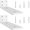 YFCVIP 2 Pz Staffe per Mensole Pesanti, Reggimensola Supporto Reggi Mensola da Muro, Staffe a L Angolari Metallo per Montaggio Mensola Legno (Bianco,15 cm)