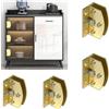 HAOQIAO Cerniere in vetro per armadi, cerniere per porte di frigoriferi per vini Cerniere per vetrate a 90 gradi per porte in vetro da 5-7 mm (4, Gold)