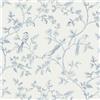 Yomshi Carta da parati autoadesiva, blu, 41 x 300 cm, per mobili, motivo floreale e uccelli, rimovibile, in vinile, impermeabile, per soggiorno, camera da letto
