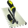 AERZETIX - Cazzuola/Frattone dentato 10x10mm - Cazzuola dentato per piastrelle - Spatola dentata - Utensile manuale per edilizia - Muratura/Gesso - Maniglia bimateriale - Acciaio - C45918