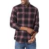 Amazon Essentials Camicia in Flanella con Due Tasche a Maniche Lunghe vestibilità Aderente Uomo, Nero Bordeaux Motivo Scozzese, XS