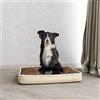 Italian Bed Linen Cuscinone 4 stagioni per cani e gatti, cuscino sfoderabile con zip e lavabile - Letto imbottito, cuccia in pile per l'inverno e tessuto waterproof per l'estate - 78x58 cm TORTORA