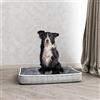 Italian Bed Linen Cuscinone 4 stagioni per cani e gatti, cuscino sfoderabile con zip e lavabile - Letto imbottito, cuccia in pile per l'inverno e tessuto waterproof per l'estate - 78x58 cm GRIGIO CHIARO
