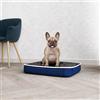 Italian Bed Linen Cuscinone 4 stagioni per cani e gatti, cuscino sfoderabile con zip e lavabile - Letto imbottito, cuccia in pile per l'inverno e tessuto waterproof per l'estate - 66x49 cm GRIGIO SCURO