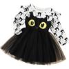 Generico Costume Halloween Bambina 1 Anno Abito Vampiro Bimba Costume Zucca Abiti Scheletro Strega Vestito Neonata Elegante Tulle Costumi Pipistrello Stregatto Travestimento Halloween Carnevale Cosplay Feste