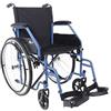 Moretti Carrozzina Pieghevole per Disabili e Anziani CP100B-38, 38 cm Larghezza Seduta, 120 kg Portata Max, 17.5 kg Peso, Azzurro Scuro